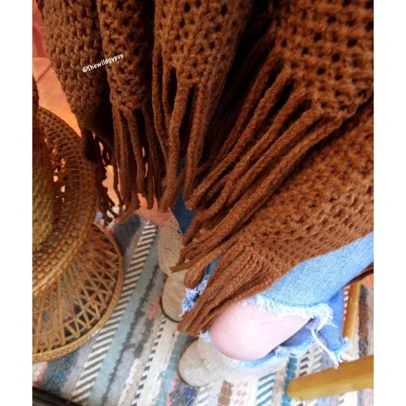 NEW Steve Madden mocha brown fringe cardigan ✨ - Picture 5 of 7